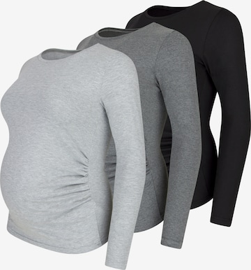 M.M.C. Shirt 'Langarm Basic Umstandsmode' in Grey: front