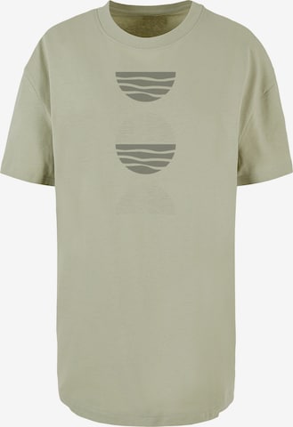 Merchcode Oversized Shirt 'Abstract Waves' in Green: front