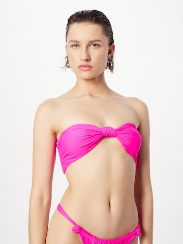 Misspap Bandeau Bikini Top in Pink: front