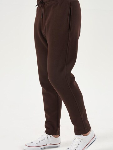 LOUIS LECLER Slim fit Trousers 'Lucien' in Brown