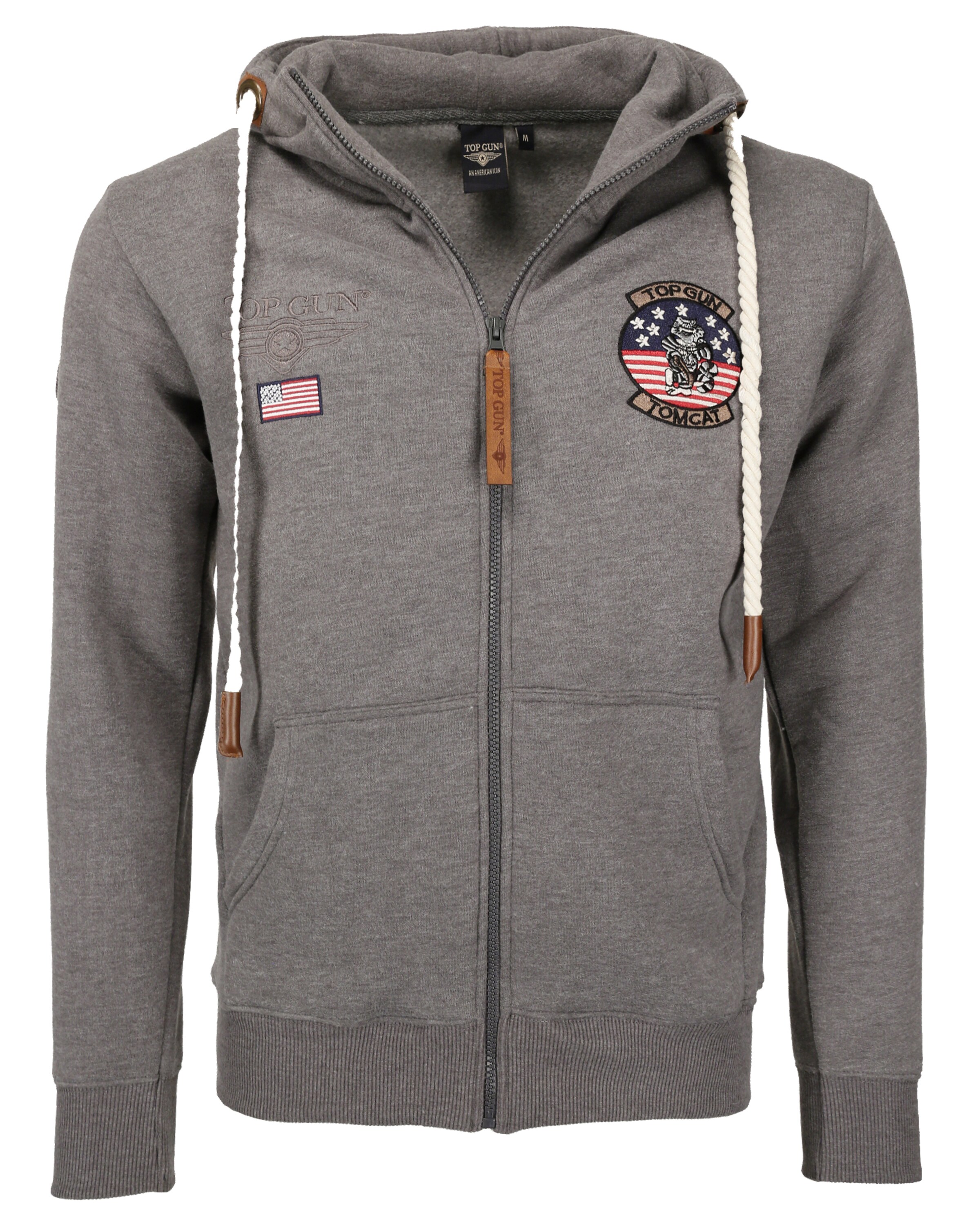 TOP GUN Sweatjacke in Grau: Vorderseite