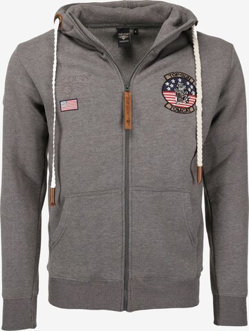 TOP GUN Zip-Up Hoodie in Grey: front