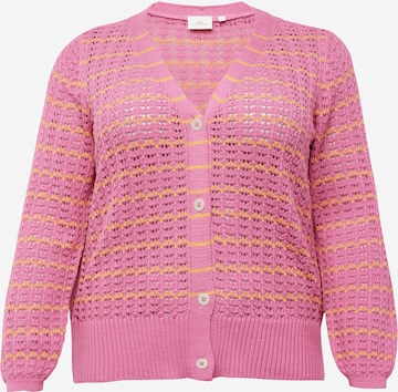 ONLY Carmakoma Knit Cardigan 'ASA' in Pink: front