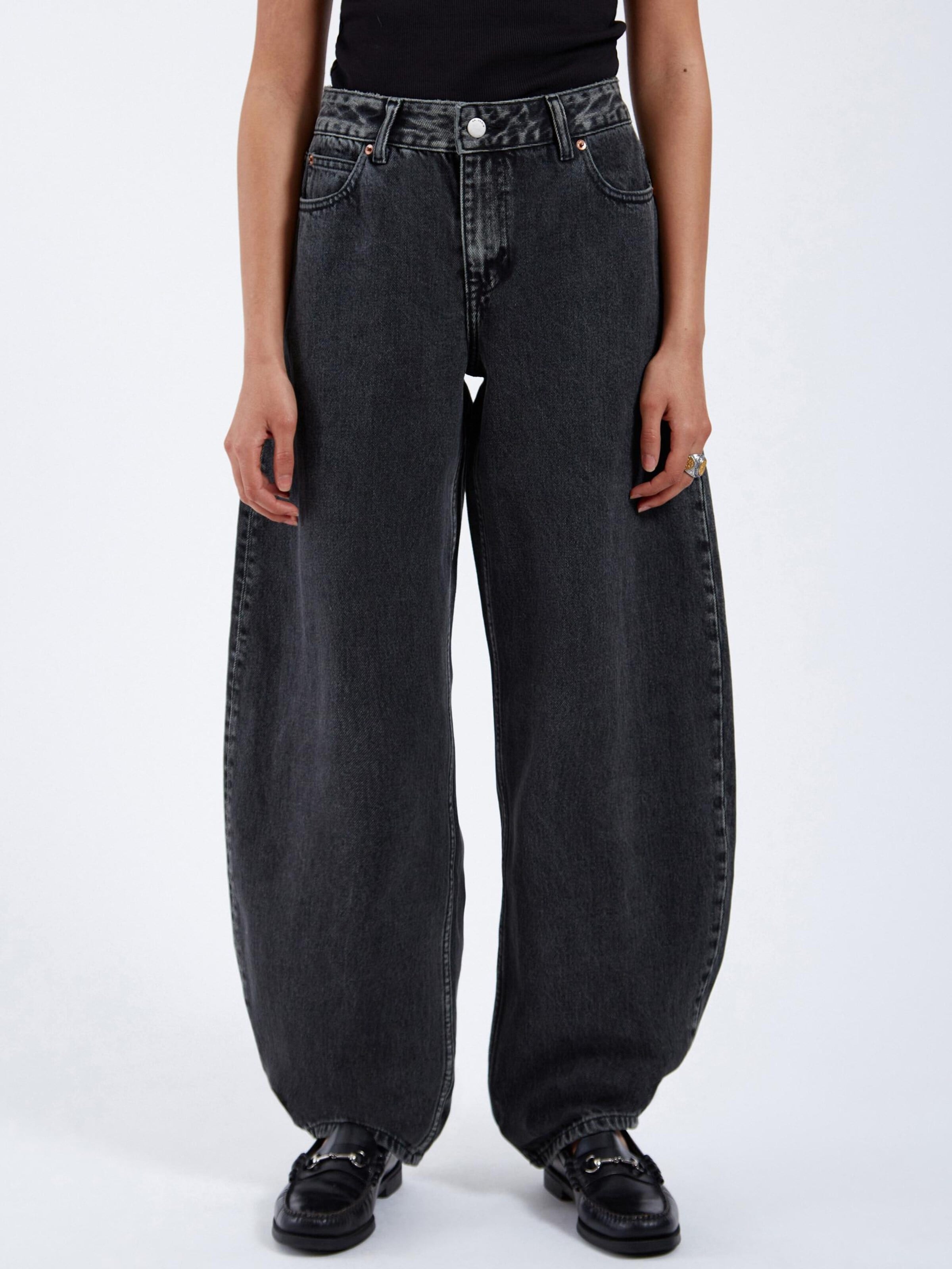 Dr. Denim Loose fit Jeans 'Nanci Mid Barrel' in Black: front
