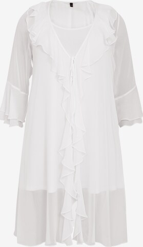 Yoek Knit Cardigan 'Voile' in White: front