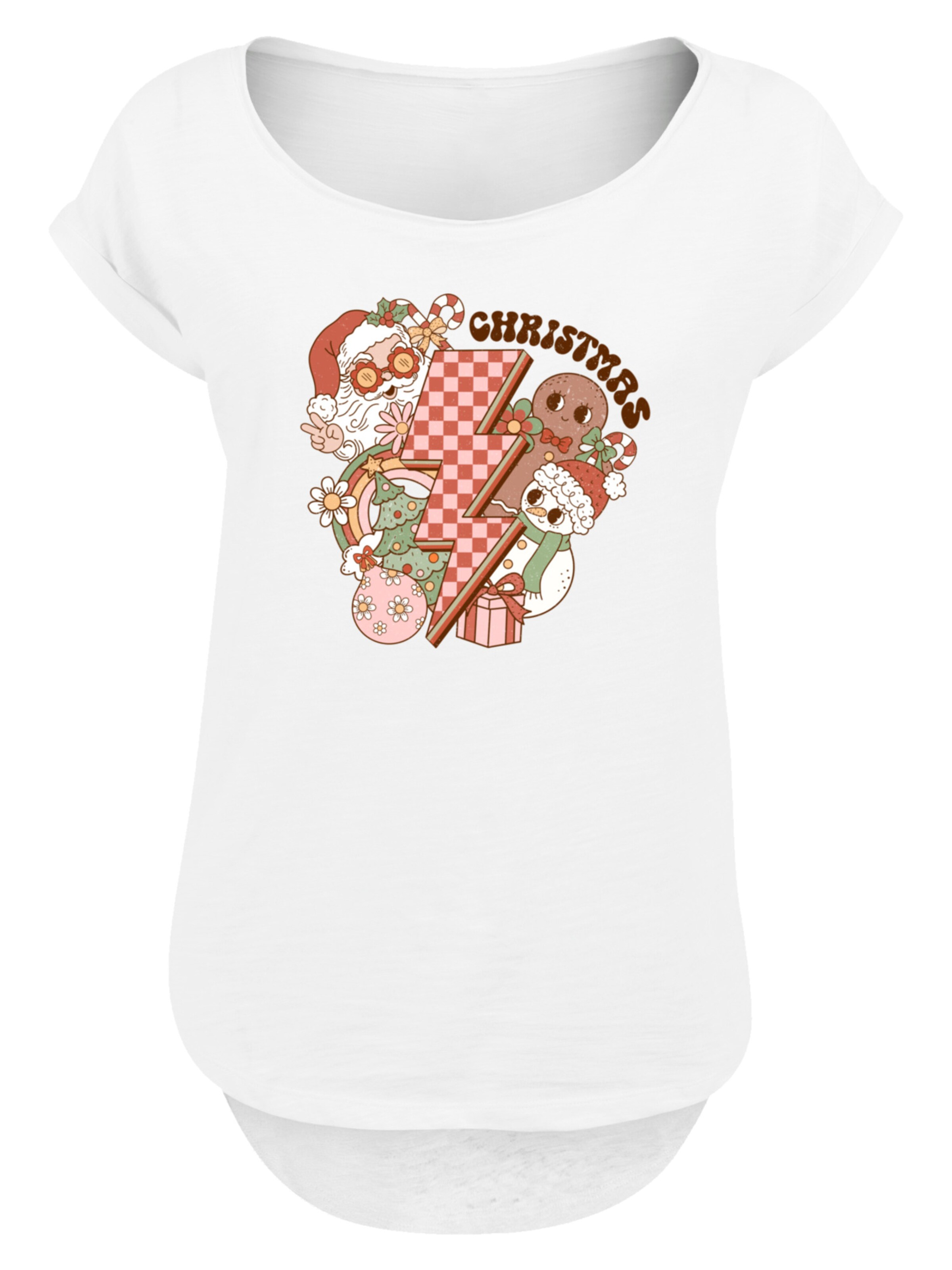 F4NT4STIC T-shirt 'Groovy Christmas Flash Cozy Vibes' en mélange de couleurs, Vue avec produit