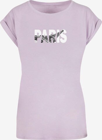 Merchcode Shirt 'Paris Eiffel Tower' in Lila: voorkant