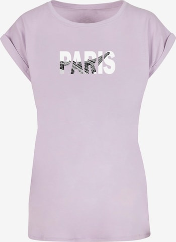 Merchcode Shirt 'Paris Eiffel Tower' in Lila: voorkant