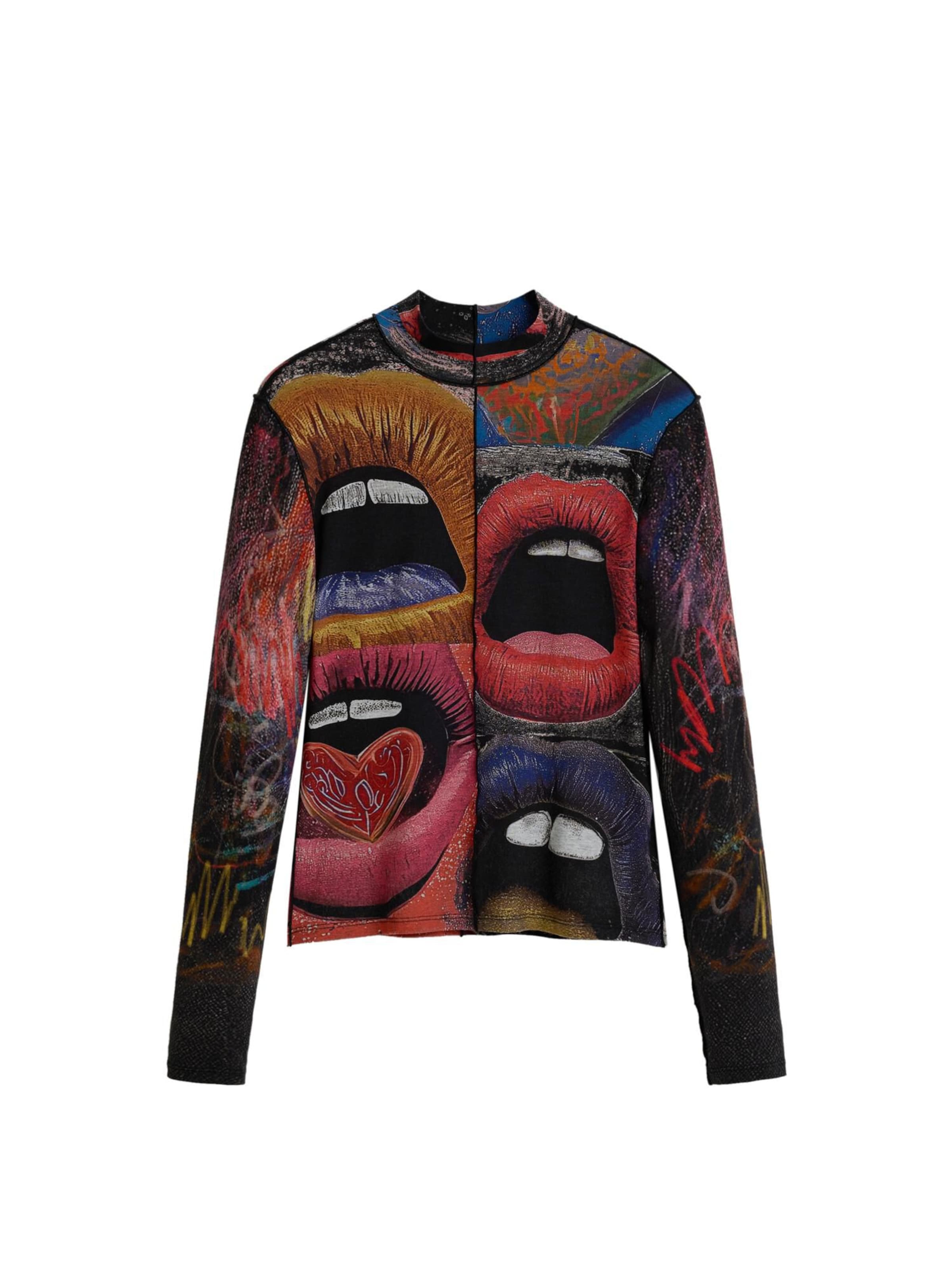 Tricou de la Desigual pe negru: față