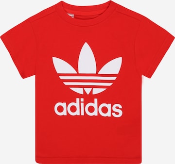 T-Shirt 'Trefoil' ADIDAS ORIGINALS en rouge : devant