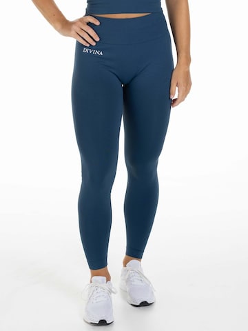 Divina Skinny Sporthose 'Sleek' in Blau: Vorderseite