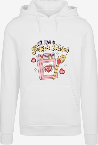 Sweat-shirt 'We Are A Perfect Match Love' F4NT4STIC en blanc : devant