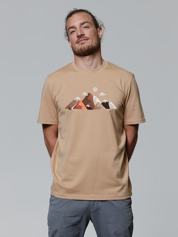 Watapparel Shirt ' Mountains & Moon ' in Beige: voorkant
