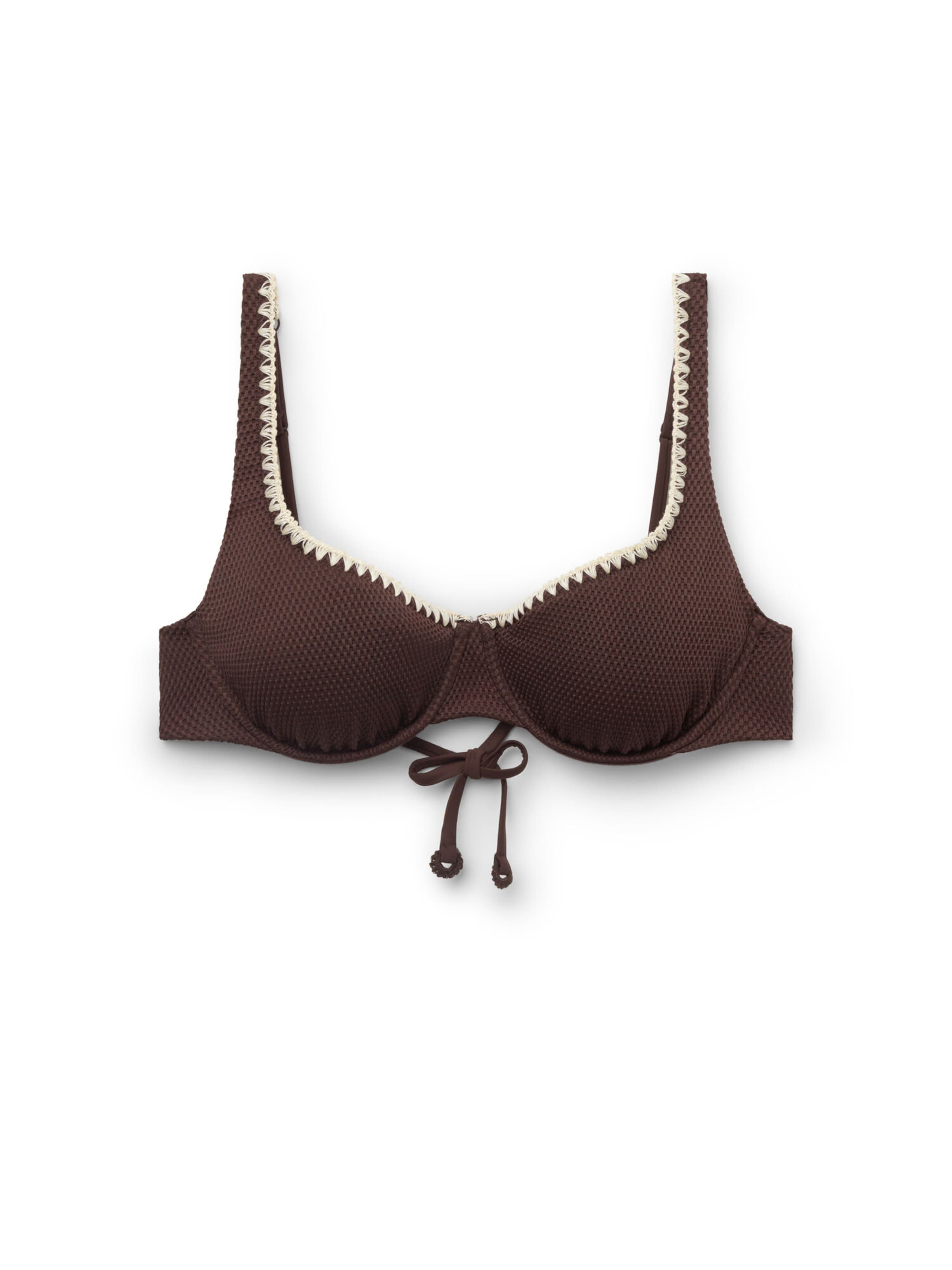 CALZEDONIA Balconette Bikinitop 'Bicolor Embroidery' in Braun: Vorderseite
