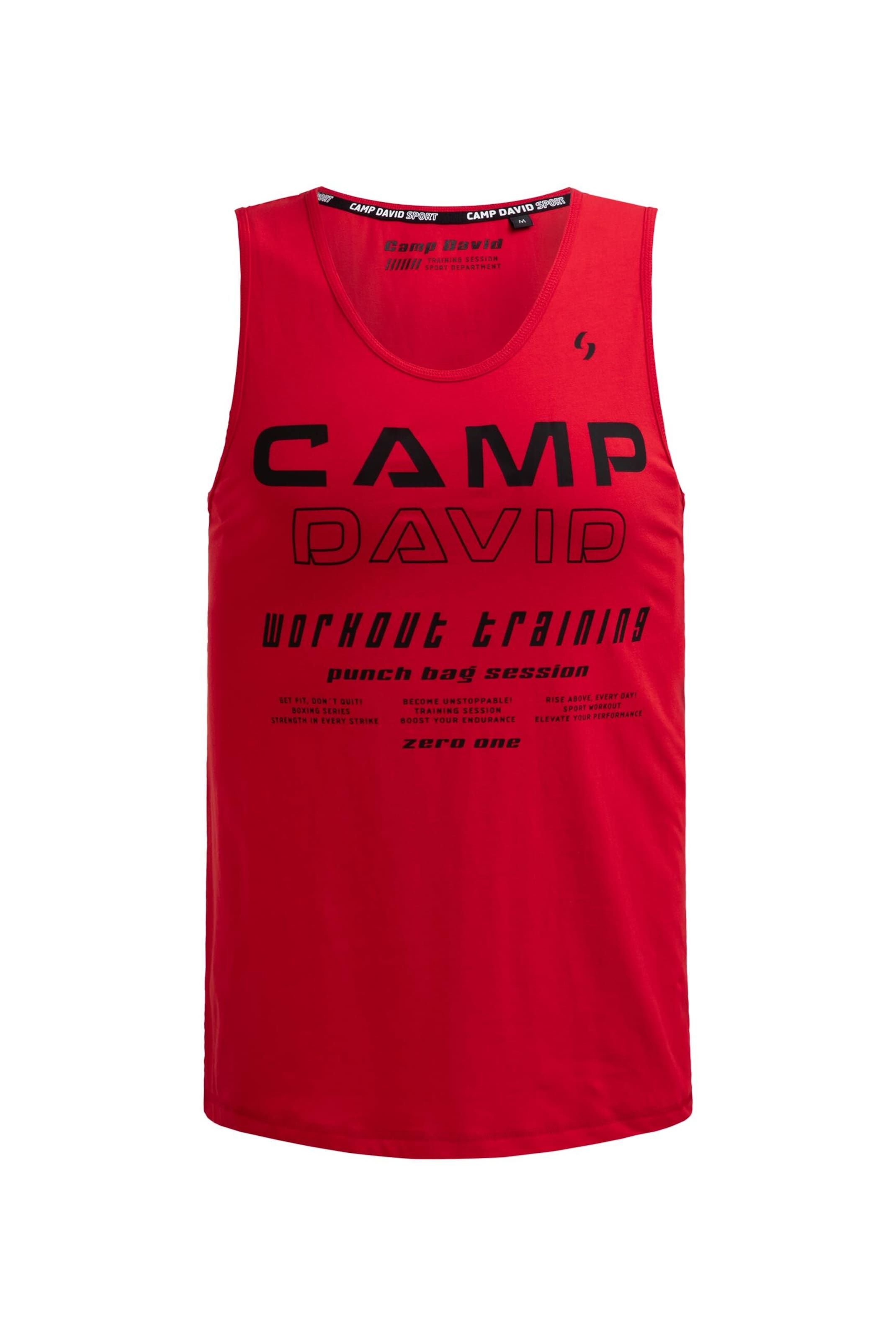 CAMP DAVID Muskelshirt mit Label Prints in Rot: Vorderseite