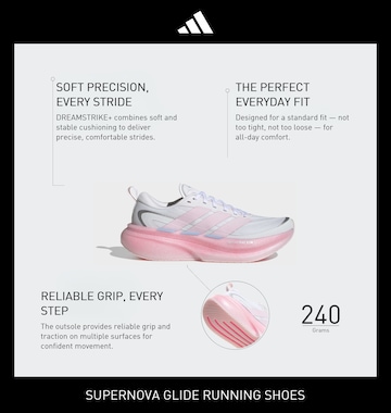 Chaussure de course 'SUPERNOVA GLIDE' ADIDAS PERFORMANCE en blanc