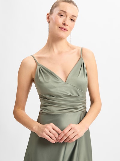 Marie Lund Avondjurk in de kleur Olijfgroen, Productweergave