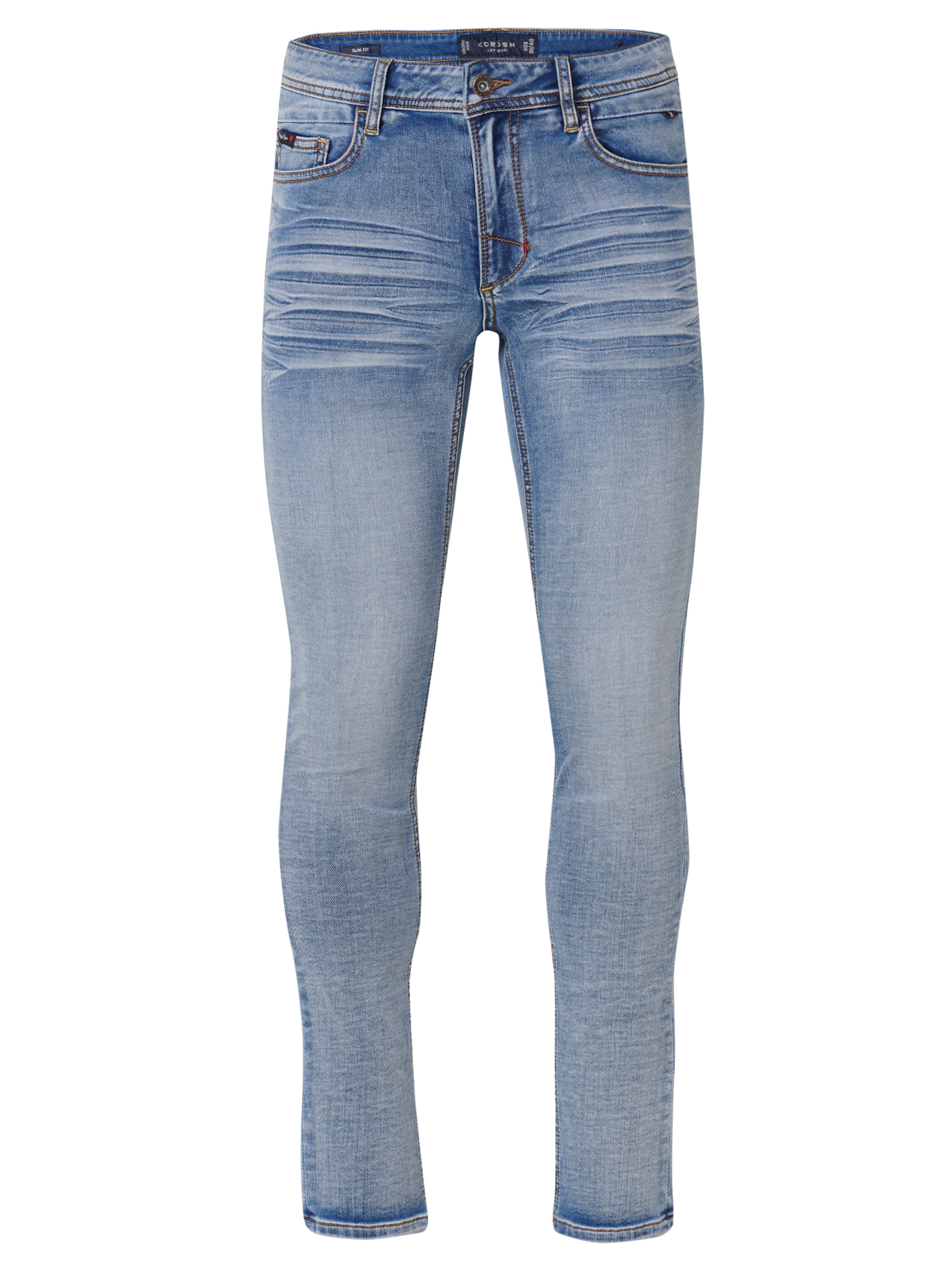 Coupe slim Jean KOROSHI en bleu : devant