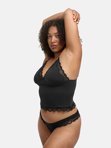 Haut 'Deep Neck Lace Top' cfab (formerly creamy fabrics) en noir