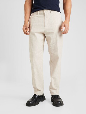 Regular Pantalon chino Abercrombie & Fitch en beige : devant