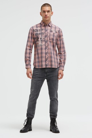 CAMP DAVID Regular fit Button Up Shirt in Orange: front