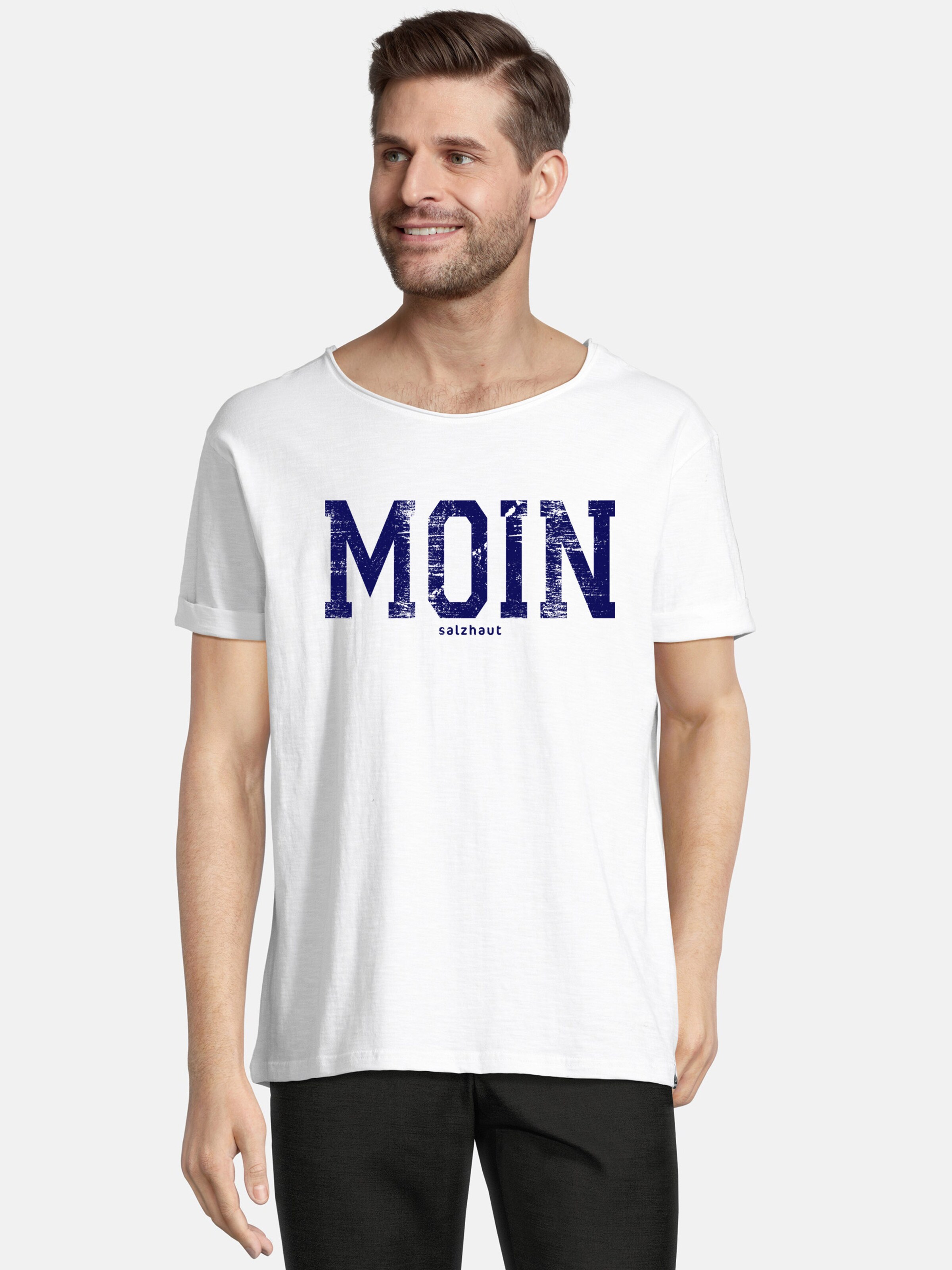 T-Shirt 'Kimm-Moin' salzhaut en blanc : devant