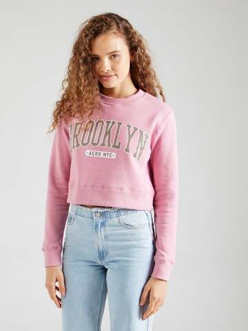 Sweat-shirt 'BROOKLYN' AÉROPOSTALE en rose : devant