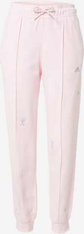 ADIDAS SPORTSWEAR Tapered Workout Pants 'Healing Crystals Inspired Graphics' in Pink: front