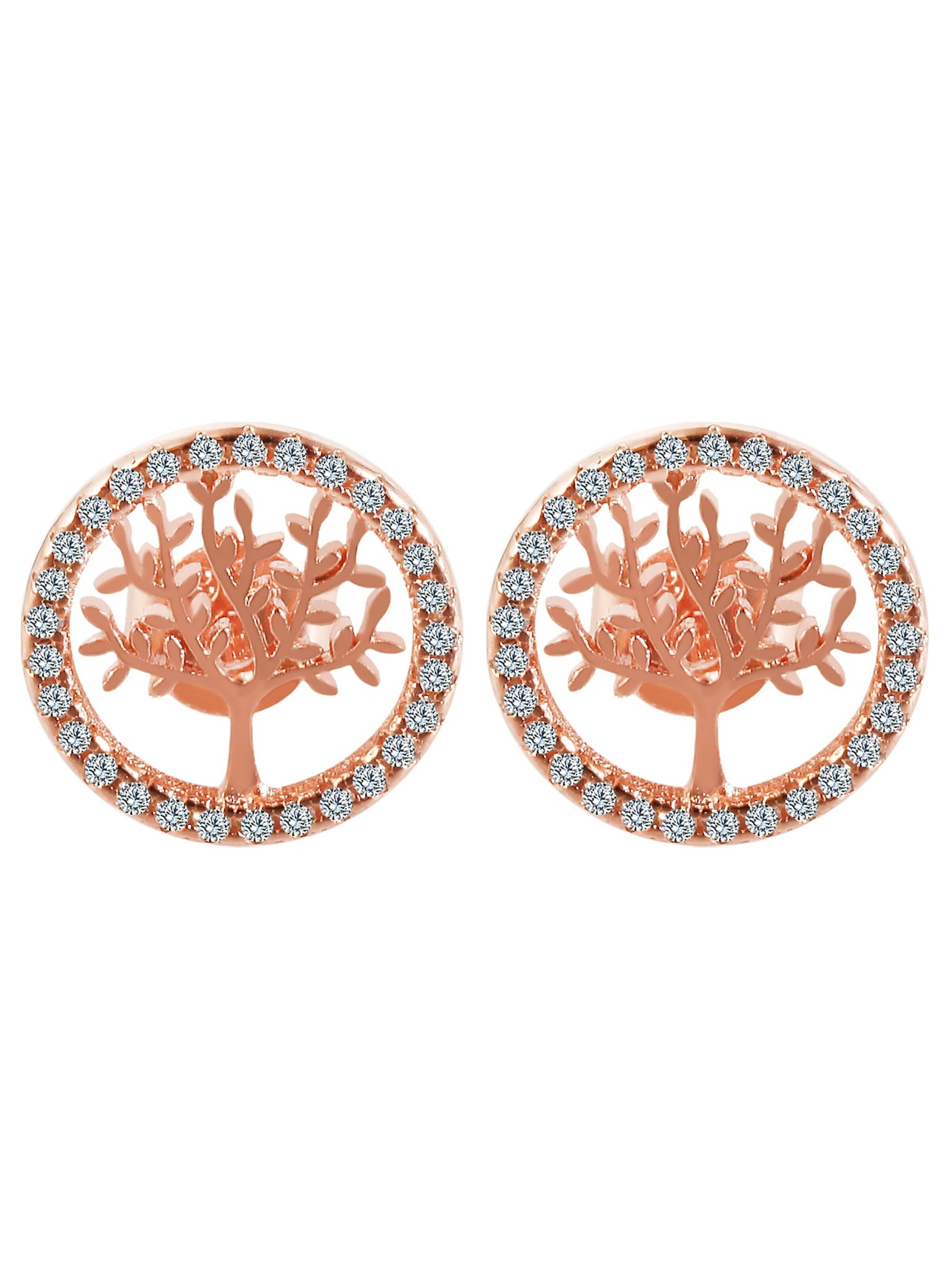 Akzent Earrings '"Minel" aus 925 Sterlingsilber, rhodiniert, langlebig' in Gold: front