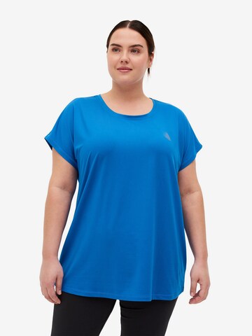 T-shirt fonctionnel 'Abasic' Active by Zizzi en bleu : devant