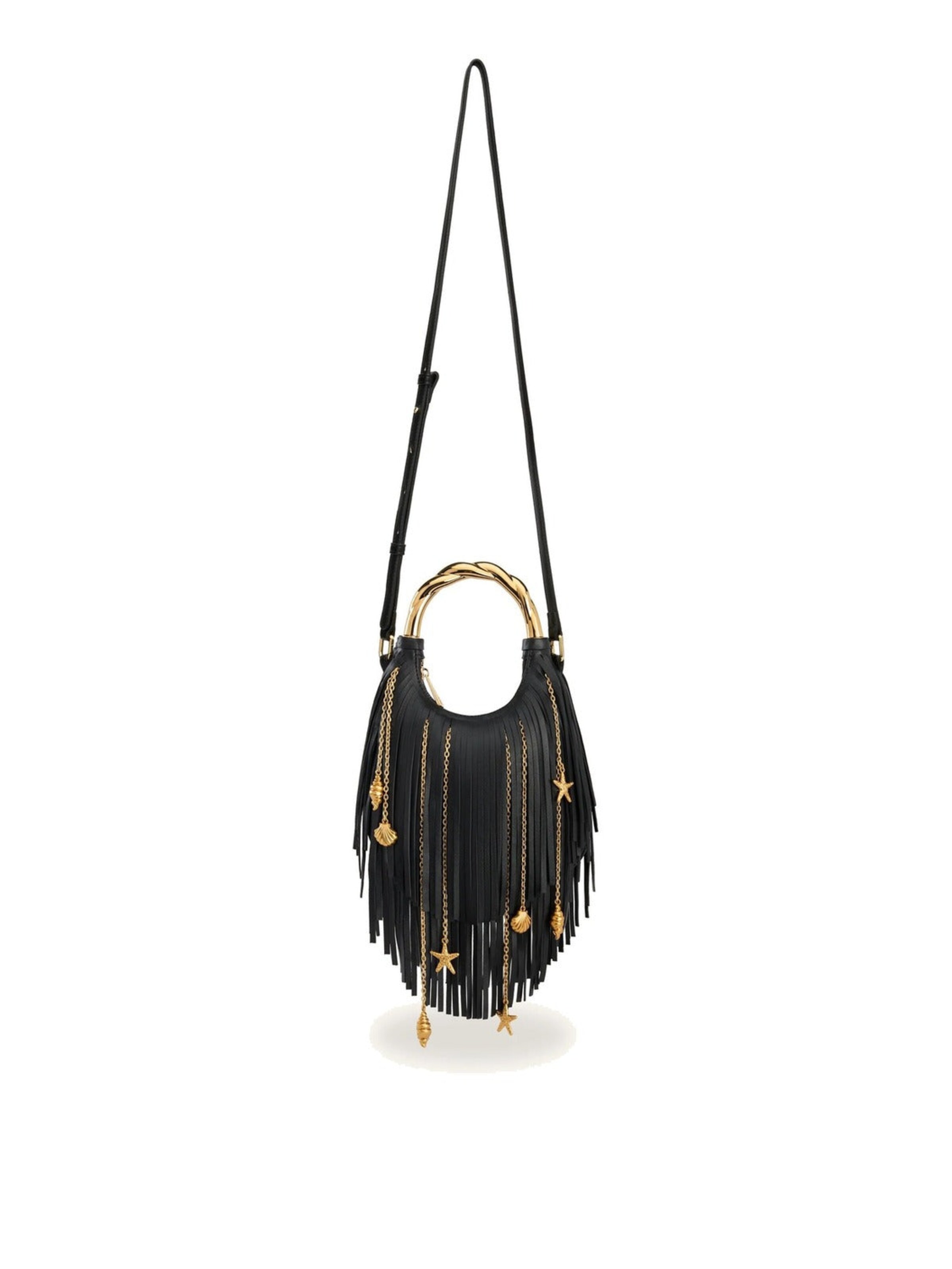 JW PEI Handväska 'JW PEI Sac À Main Chloe Poignée Métallique Frangée Black' i svart