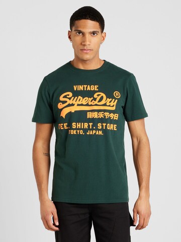 T-Shirt Superdry en vert : devant