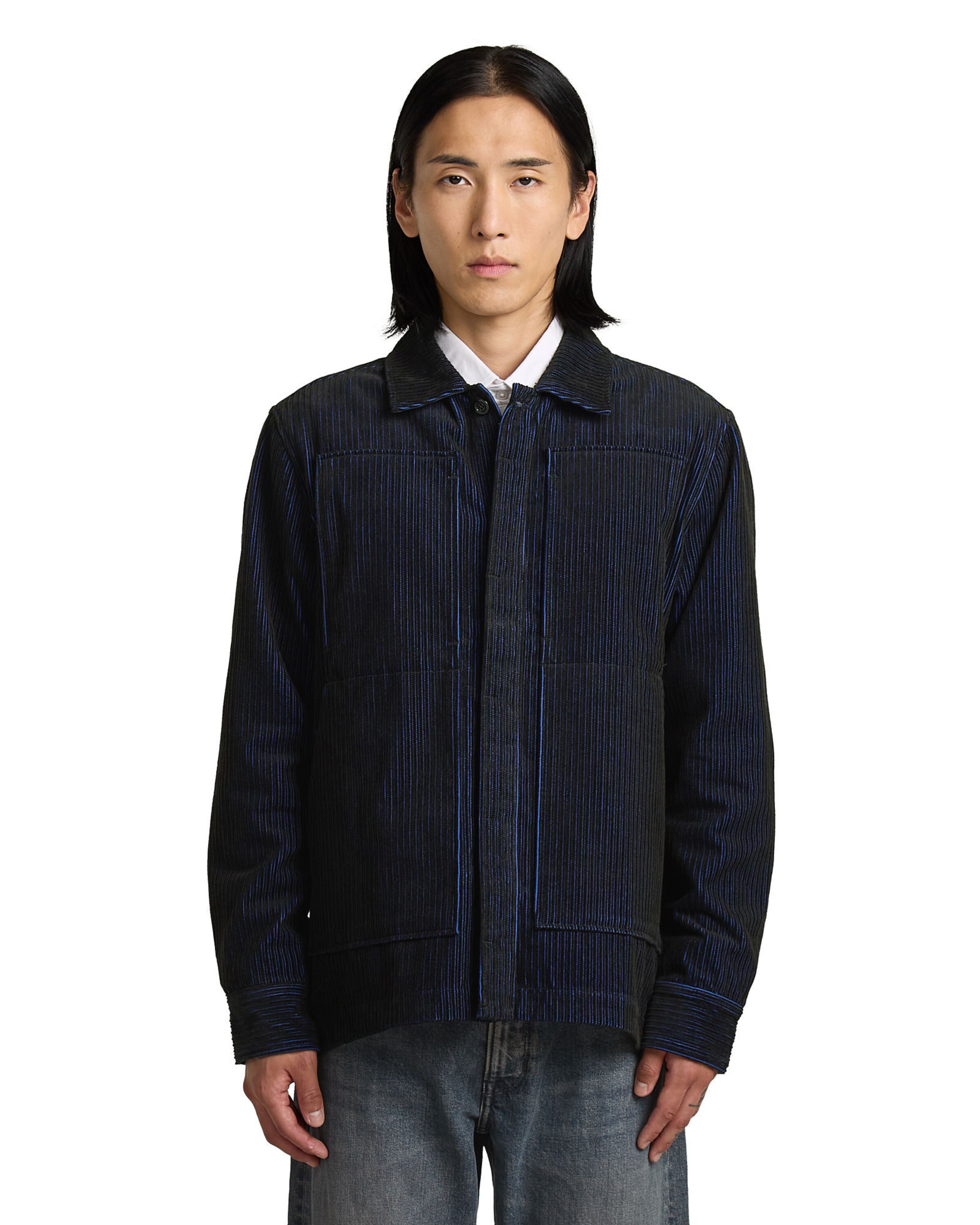 G-STAR Regular fit Button Up Shirt in Black: front