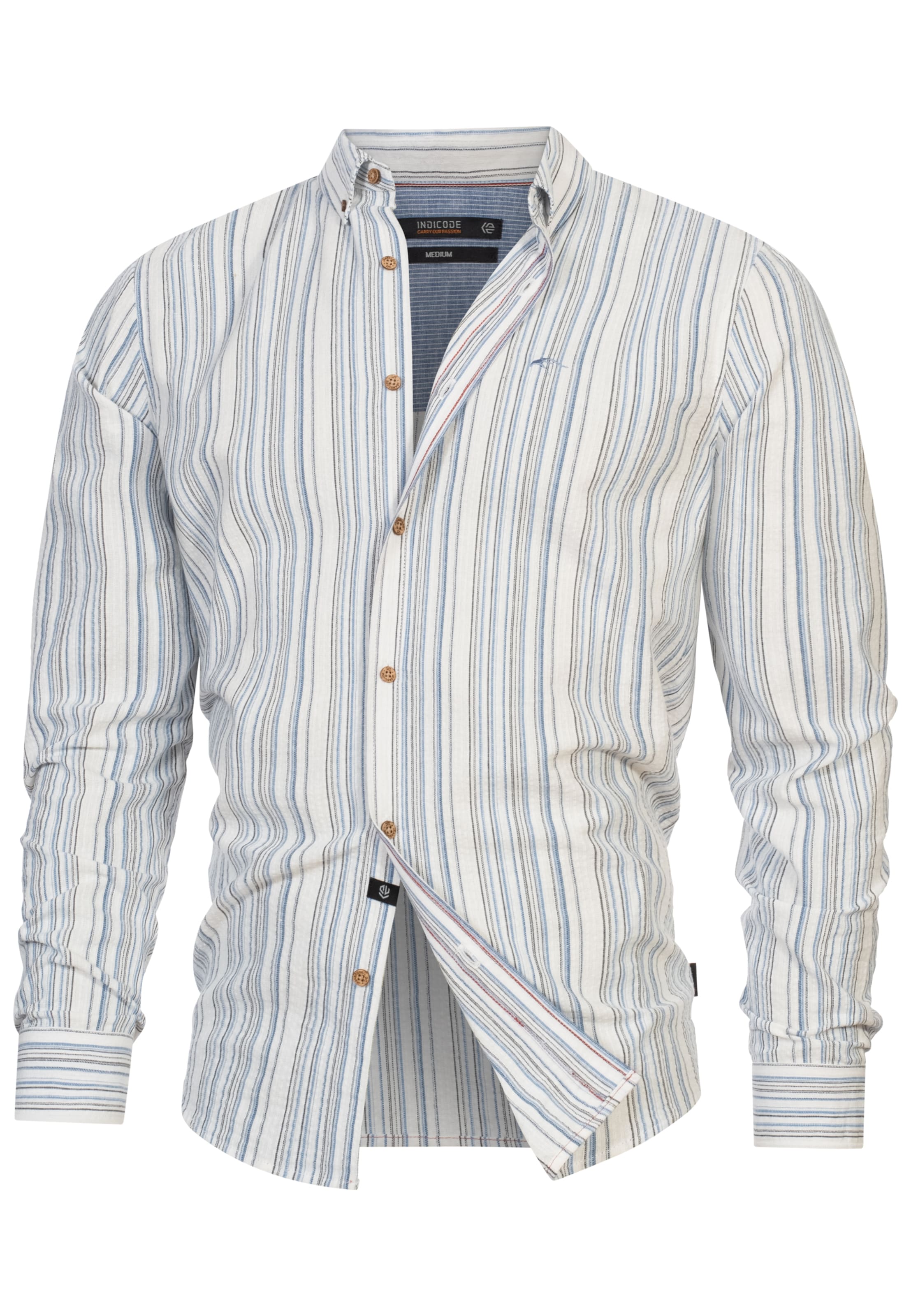 INDICODE JEANS Button Up Shirt 'Terra' in Blue: front