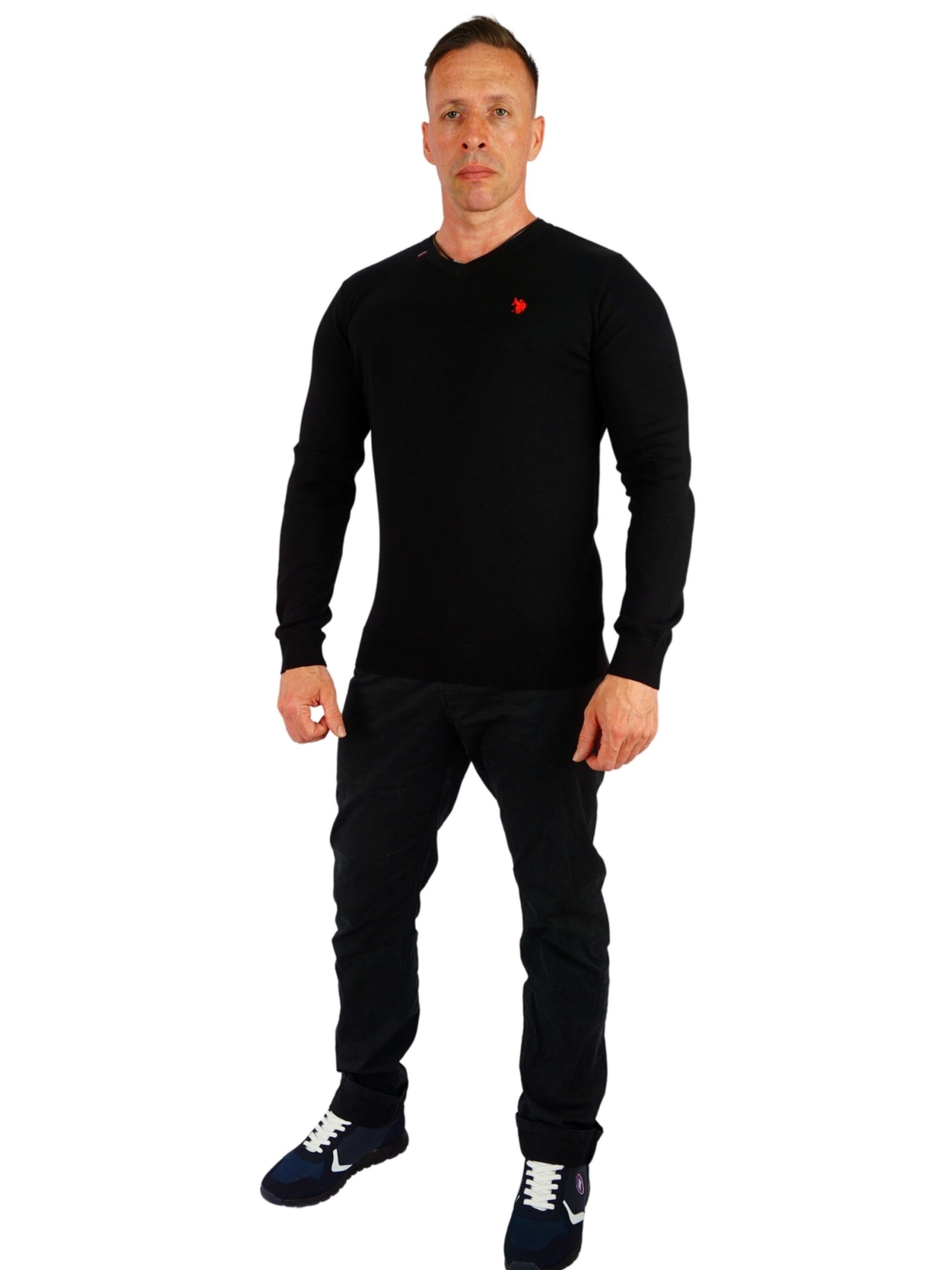U.S. POLO ASSN. Pullover i sort: forside