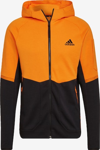 Bluză cu fermoar sport de la ADIDAS SPORTSWEAR pe portocaliu: față