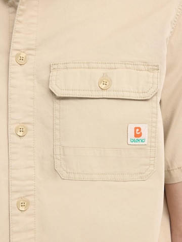BLEND Comfort Fit Kurzarmhemd Relaxed Fit ' BHMatz Overshirt ' in Beige
