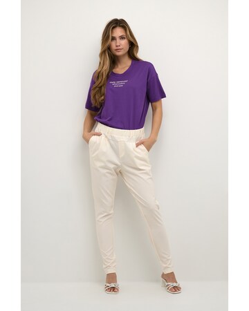 Kaffe Skinny Pleat-Front Pants 'Jillian' in White