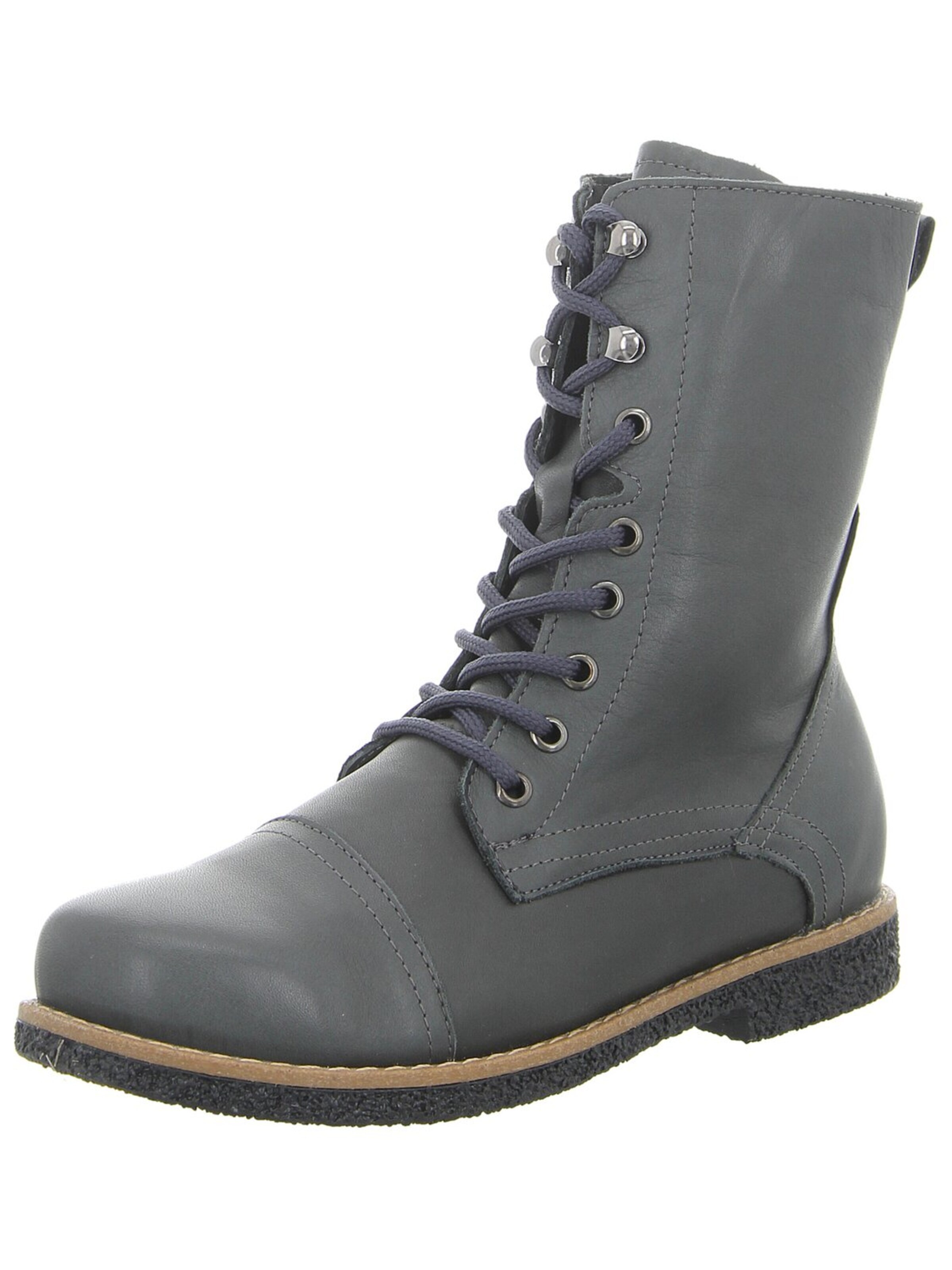 ANDREA CONTI Lace-Up Boots 'Schnürstiefelette Damen 0348894-261 Echtleder in grau' in Grey: front