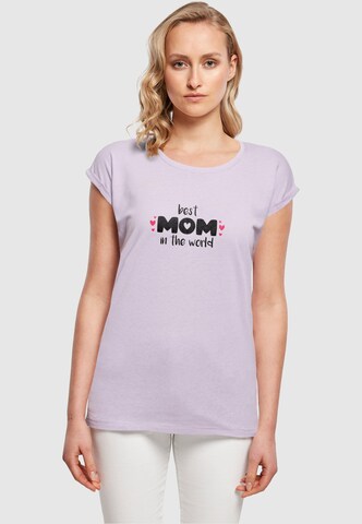 Merchcode T-Shirt 'Mothers Day - Best Mom In The World' in Lila: predná strana