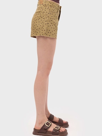 IT'S BASIC Regular Jeans 'POLKA MINI DENIM SHORTS' in Yellow