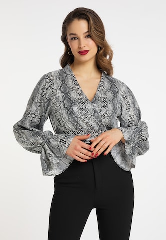 faina Blouse in Grijs: voorkant