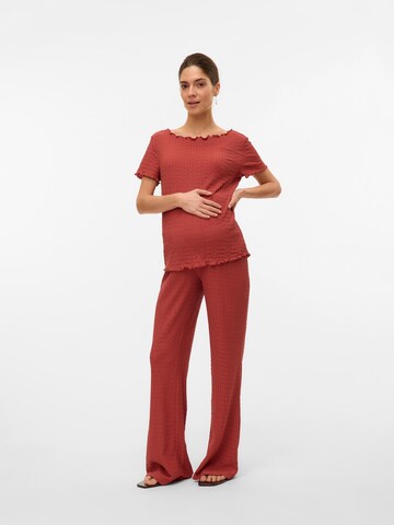 évasé Pantalon MAMALICIOUS en marron