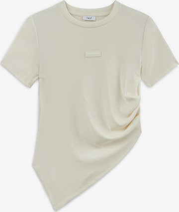 T-shirt Twist en beige : devant