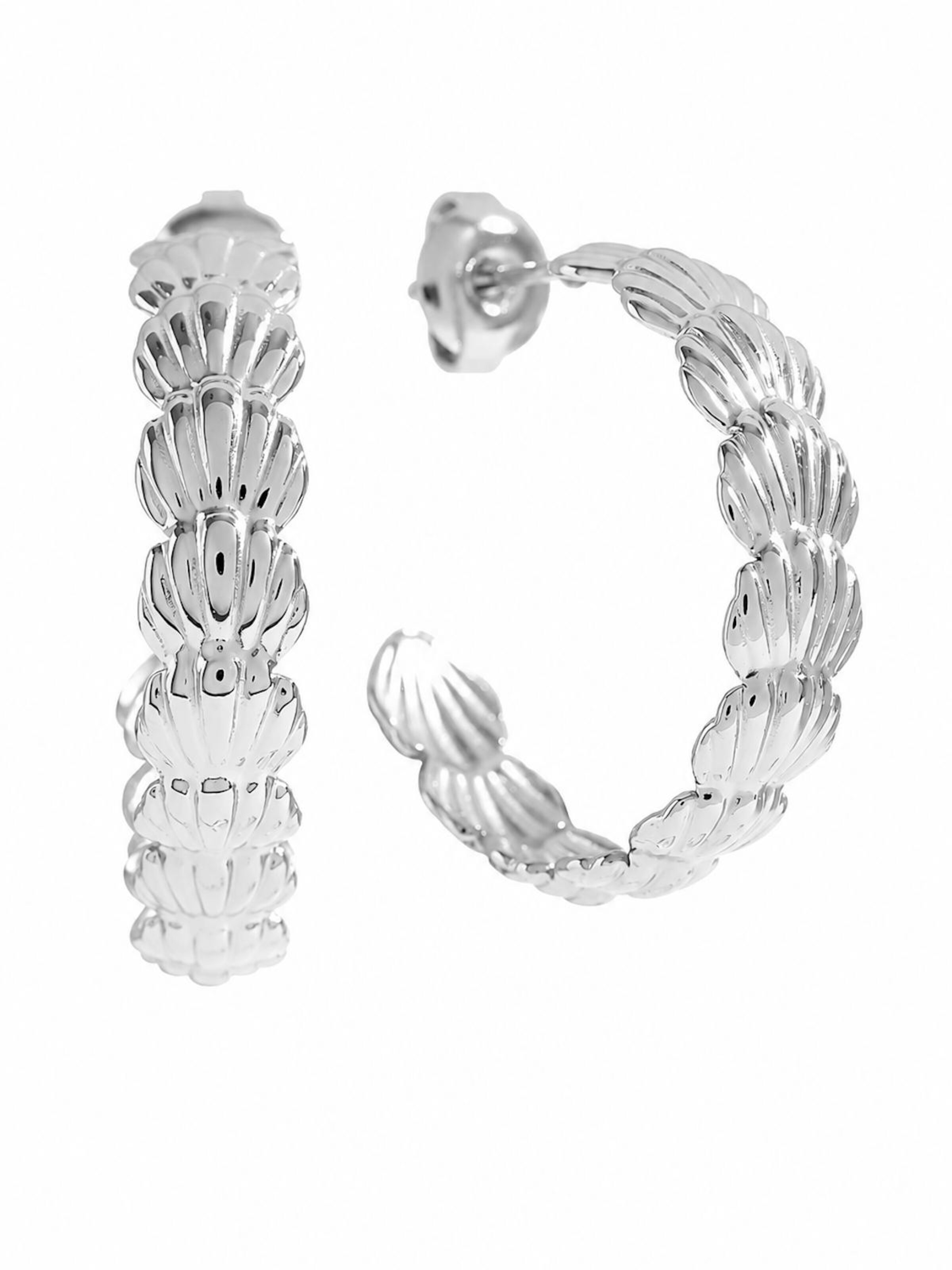 Cala Rose Oorbellen 'LONO' in One Size in de kleur Zilver, Productweergave
