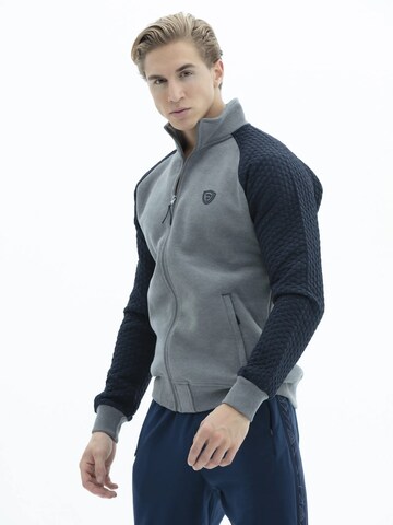 SCR. Sports sweat jacket 'LEBO' in Grey