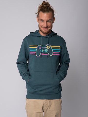 Felpa ' Retro Joystick ' di Watapparel in blu: frontale