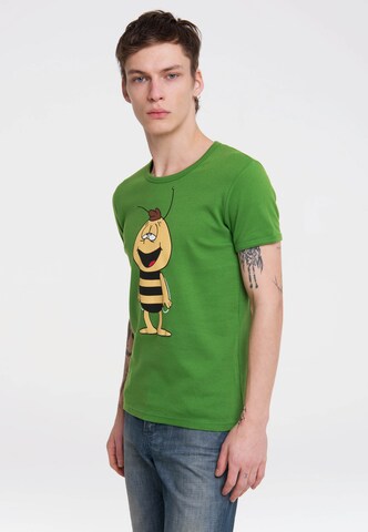 LOGOSHIRT Shirt 'Die Biene Maja - Willi' in Green: front