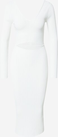 Calvin Klein Stickad klänning i vit: framsida