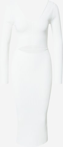Calvin Klein - Vestido de punto en blanco: frente